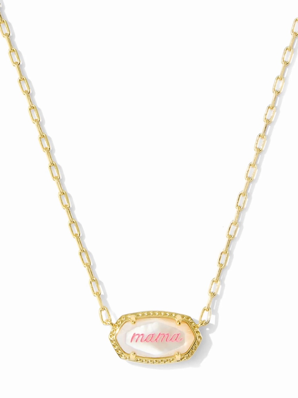 NEW!! Kendra Scott Elisa Mama Script Gold Short Pendant Necklace